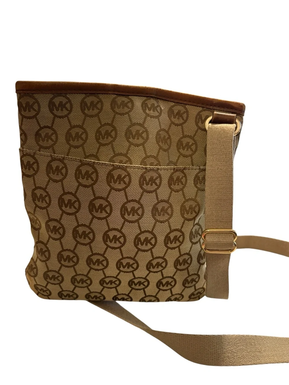Michael Kors Brown Logo Crossbody Messenger Bag